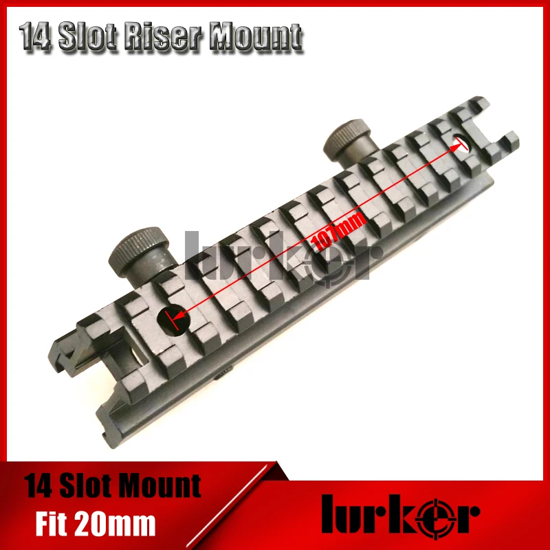 

KINSTTA Tactical See-Through Riser Mount High Profile Compact AR15 1 Inch 14 Slot Picatinny Weaver Rail Flat Top Rifle