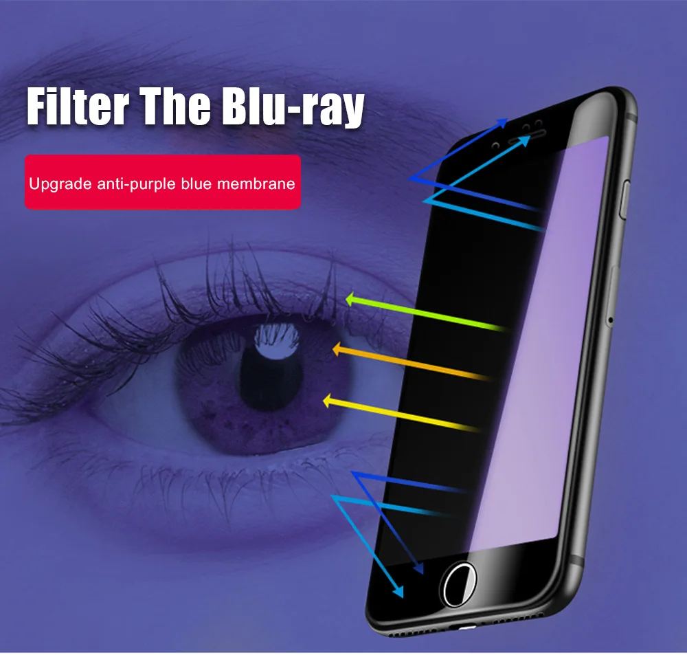 SMORSS 5D анти-Blu-ray Защитная пленка для телефона для iphone HD закаленное стекло Полное покрытие экрана высокое качество стеклянная пленка для телефона