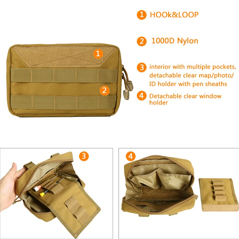 

2019 New Military MOLLE Admin Pouch Tactical Multi Medical Kit Bag Utility Tool Belt EDC Pouch For Camping Hiking Hunting