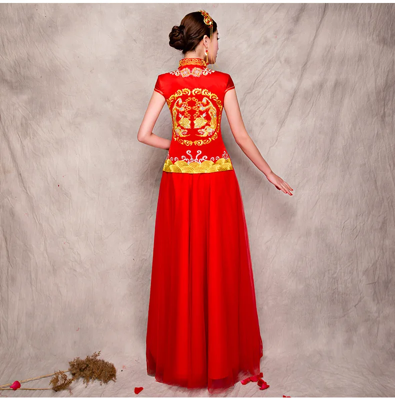 Короткие свадебное платье для невесты Cheongsam пикантный китайский женский халат Традиционный китайский платья женщин Китай костюмы