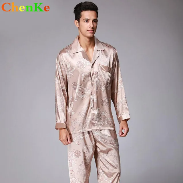 ChenKe Luxury pajamas Sets Men With Pockets Dragon Robe Pattern