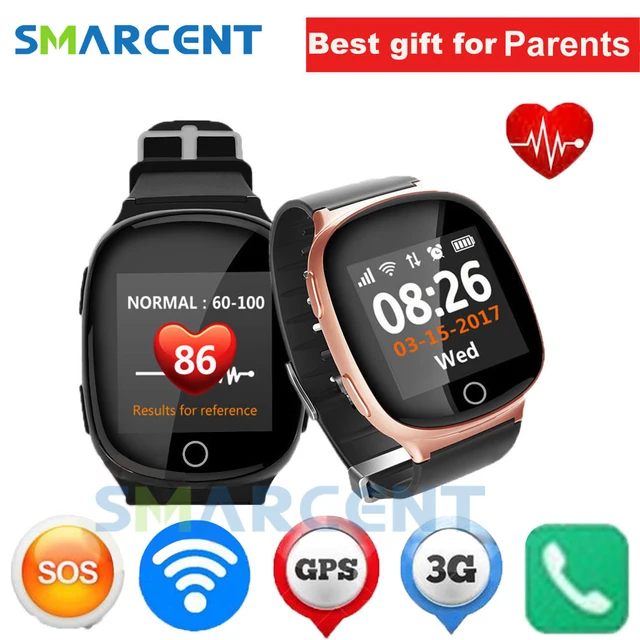 D100 Elderly Smart Watch Heart monitor With fall down alarm function