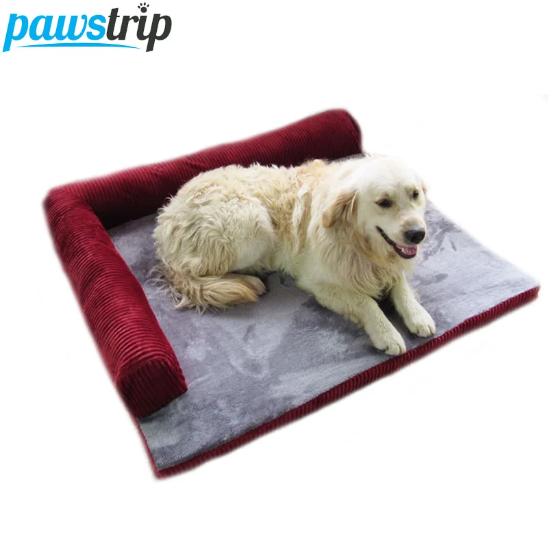 buy pawstrip 3 Colors Pet Dog Sofa Bed Winter Fleece Cat Sleeping Bed Detachable Wash Dog Beds For Large Dogs 55 70 90cm