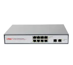 8x10/100 Мбит/с автоматическим определением RJ45 PoE порты 2x10/100 м uplink RJ45 порты