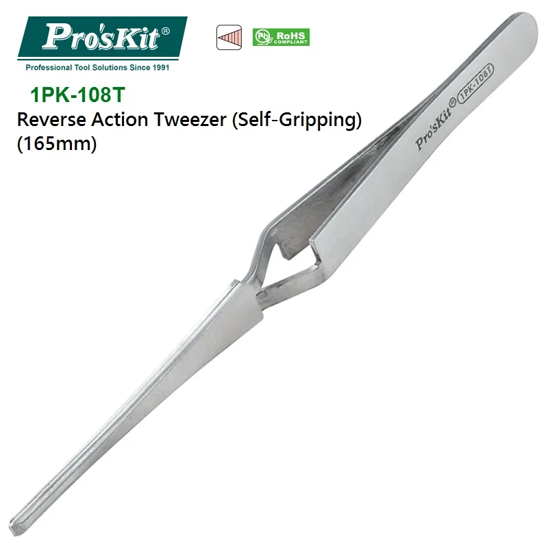 

Pro'sKit Proskit Reverse Action Tweezer Magneticable With Self-Gripping Precision Repair Tool
