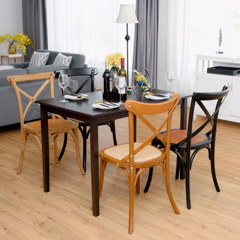 Giantex Modern Rectangle Dining Table Wooden Legs Kitchen Living Room Furniture Espresso Home Furniture HW58751