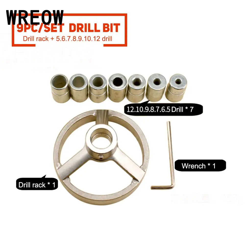 9pc/Set Stainless Steel Drill Bit Hole Puncher Locator Jig Bushing Tool