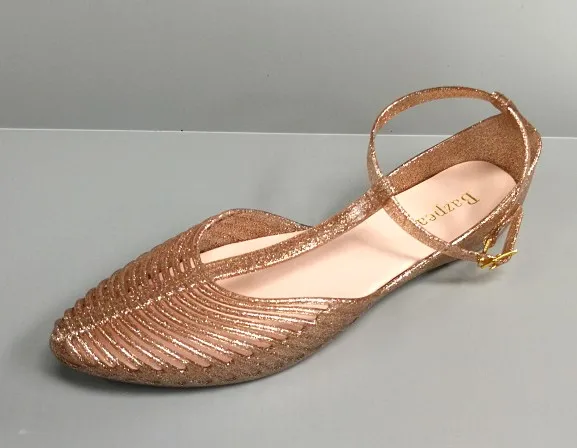Maggie's Walker/пляжная обувь; женские прозрачные сандалии с острым носком; летние модные блестящие шлепанцы на плоской подошве из смолы; размеры 36-40