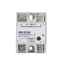 1 pcs Módulo de Relé de Estado Sólido SSR-25DA 25A 3-32 V DC Entrada 24-380VAC