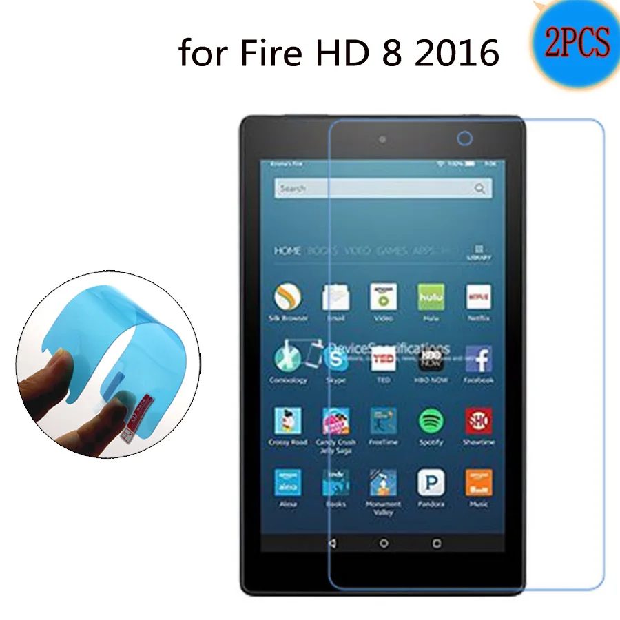 

2PCS Clear Soft TPU Nano Explosion-proof Tablet Screen Protector Protective Film For Amazon Kindle Fire HD 8 2016 8.0"