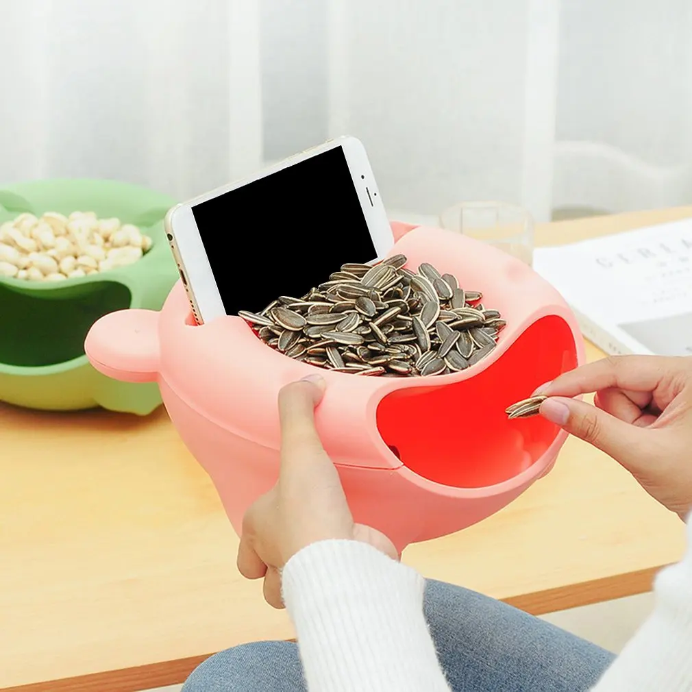 

Creative Artifact Desktop Household Plastic Double Snack Box Lazy Mobile Phone Bracket
