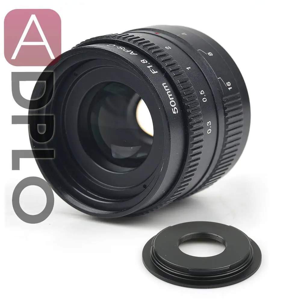 50mm F1.8 Infinity C Lens  For C Mount Camera + C to Micro M4/3 / NEX /nikon1 / Pentax Q /Fuji /EF M M10 Adapter Ring For camera