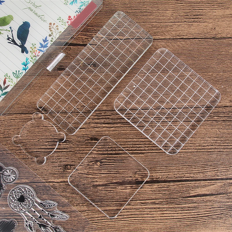

1pc Crystal Diary Seal Accessories DIY Tools Acrylic Plate Transparent Seal Matching Tools Transparent Stamp Acrylic block