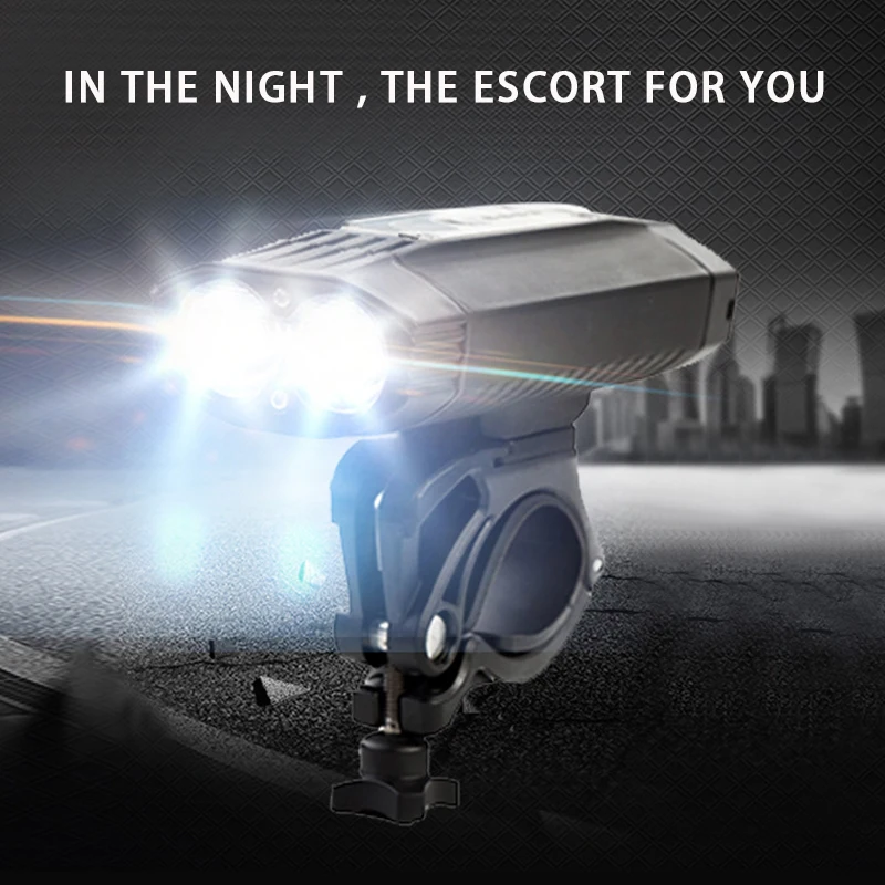 Best MTB 500 LM USB Bike Light 2x LED Lamp Bicycle Lights With Rechargeable Battery Cycling Front Light +Handlebar Mount 0