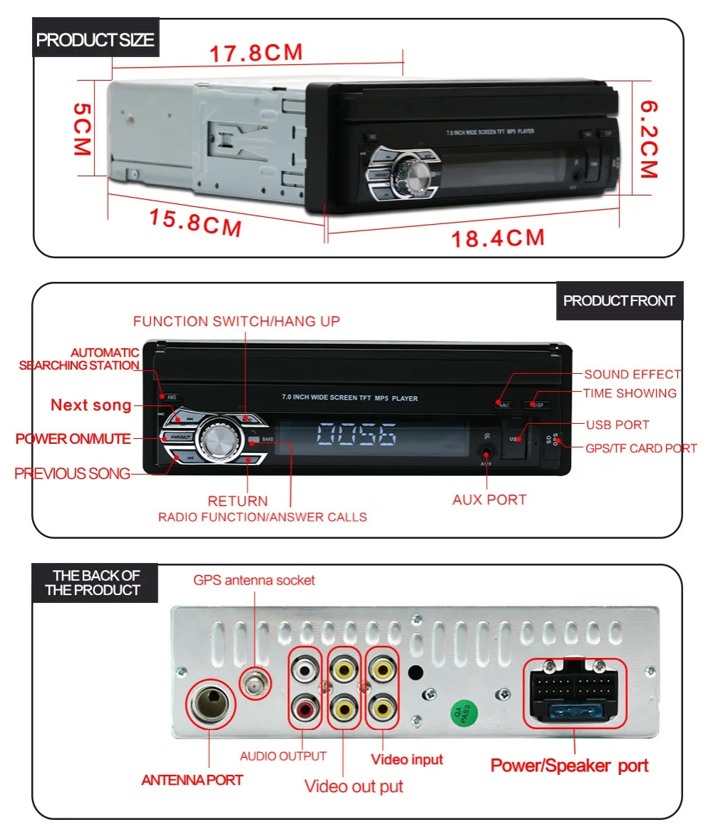 Авторадио gps навигация Автомагнитола MP5 плеер Авто Аудио MP3 1din FM USB автомобильное аудио телескопическая сенсорная Автомобильная стерео камера заднего вида