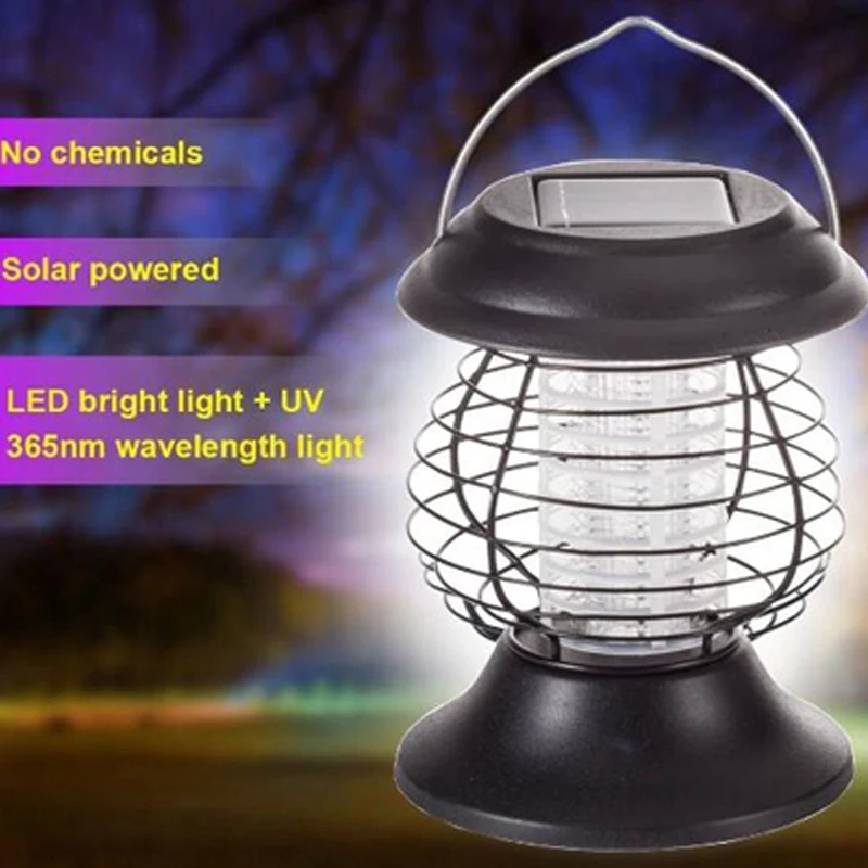 Outdoor LED Solar Powered Portable mosquito killer lamp Insect UV Bug Killing Pest Lamp Garden Landscape Wall Light (3)