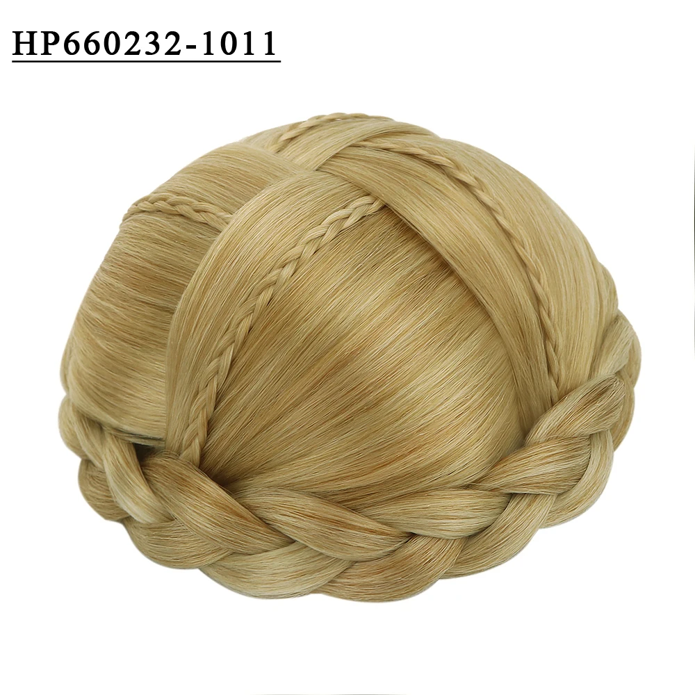 Free Beauty Curly Chignon Brown Blond Hazel Ombre Synthetic Hair Bun Extensions Rubber Band Heat Resistant Fiber for Women Girls