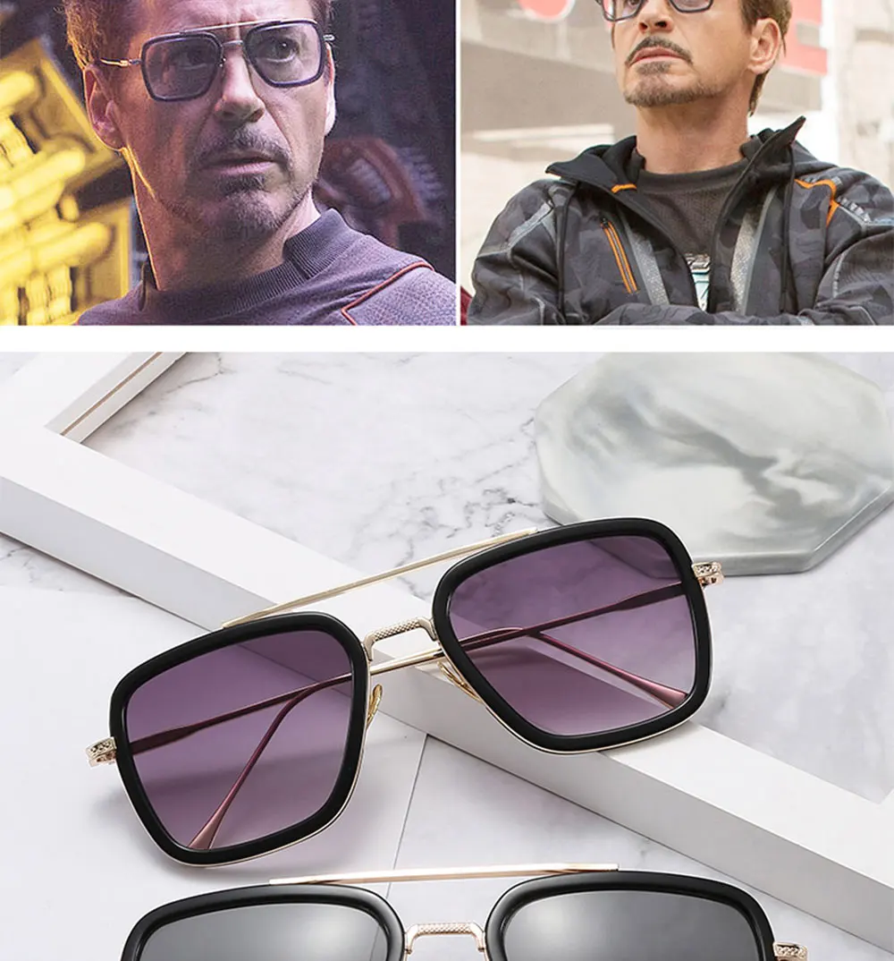 Avengers Infinity War 006 Stile Tony Stark Occhiali Da Sole Iron Man  Occhiali Raggi Donne Quadrato Epoca Uomini Vetri Di Sole Edith Da 27,32 € |  DHgate Italy