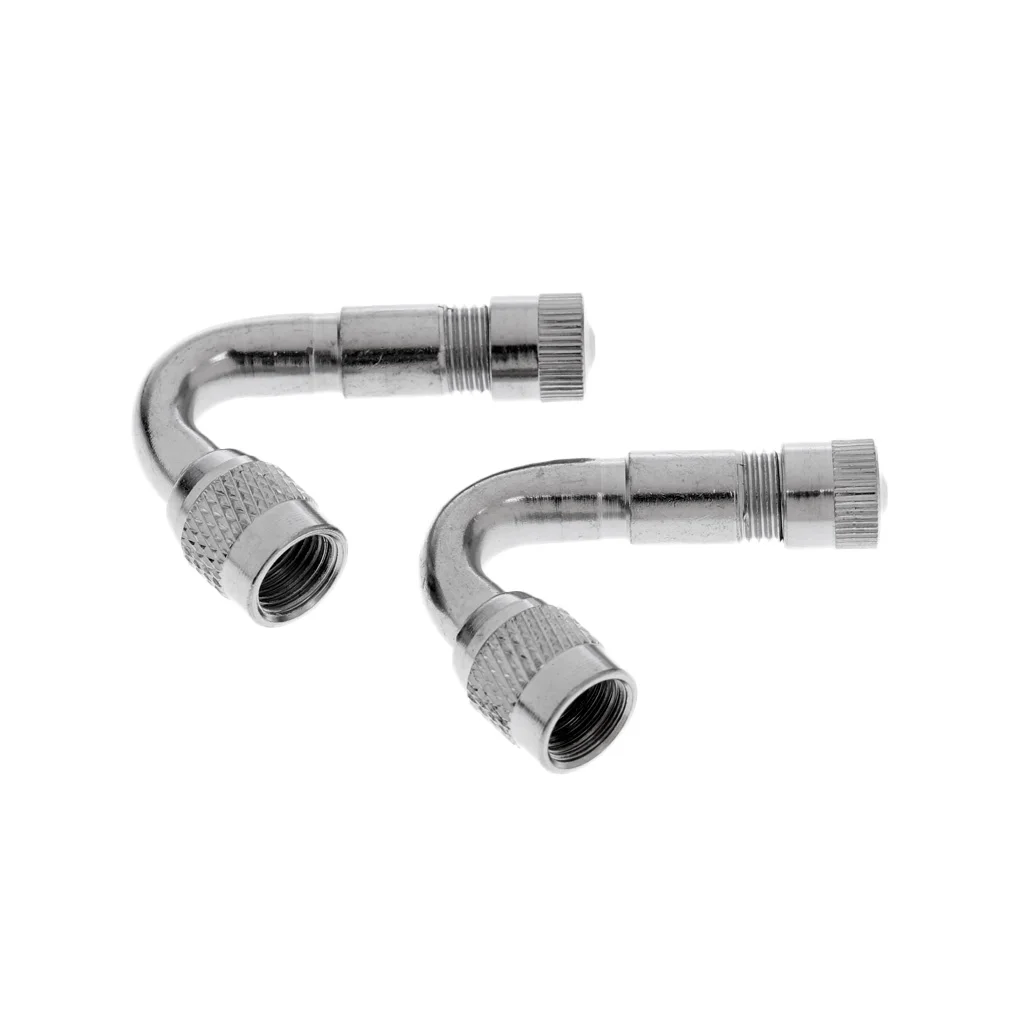 2 Pieces Air Tyre Valve Extension Adapter 45/90/135 Degree for Car Truck Motorcycle Bike Scooter High Quality Copper