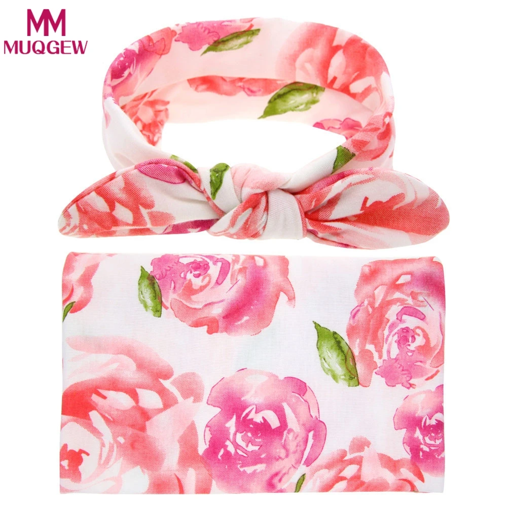 

MUQGEW Baby Photography Props Blankets Newborn Cloth towels Wrap Girls Hair Accessories swaddle Blanket Cloth towels+Hair Band