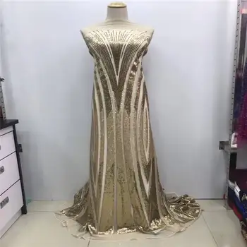 

Latest African 3d Lace Fabrics Embroidered French Sequins Lace Fabric 2019 Nigerian French Net Lace Fabrics Lake blue green red