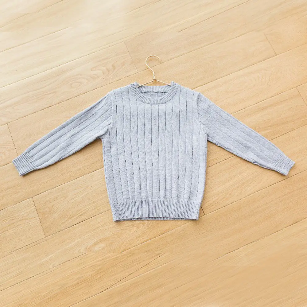 Весенняя детская одежда свитера для мальчиков и девочек Однотонные повседневные тонкие вязаные свитера с длинными рукавами и круглым вырезом для мальчиков и девочек, топы для крупных детей - Цвет: SY3452G