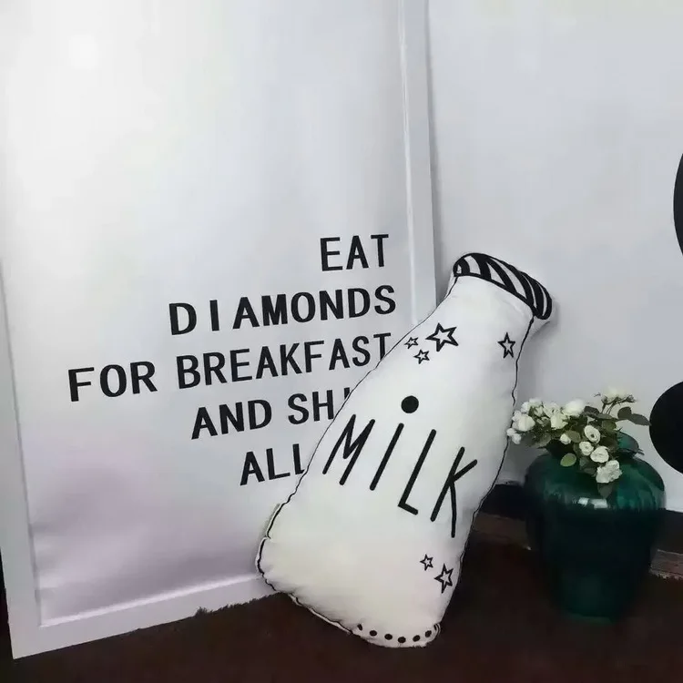 

Nordic Style Cotton Baby Pillows White Cartoon Five- pointed Star Milk Bottle appease Baby Pillow Cushions Baby Pillow Bedding