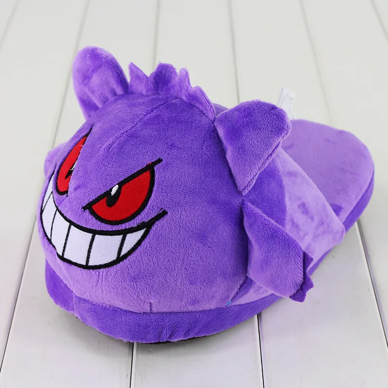 28 см Симпатичные Gengar тапочки Gengar зимние тапочки для помещений теплые плюшевые, для взрослых мягкая обувь дома