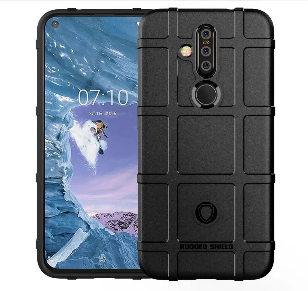 

Rugged Shield Airbag Carbon Fiber Case For Nokia X71 Case Shock Absorption Shockproof Silicon Armor Soft TPU Cover 6.39 inch