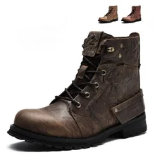 Новые мужские ботинки модные мужские ботинки для отдыха из воловьей кожи Мужские ботинки в стиле ретро из натуральной кожи botas hombre
