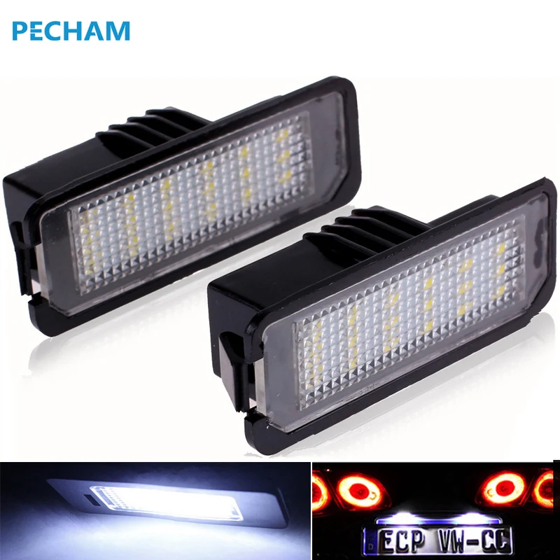 

2Pcs Error Free car led license plate light lamp For VW Golf GTI 5 6 Passat Phaeton Scirocco Rabbit New Beetle CC For Porsche