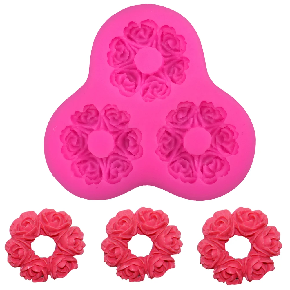 The new free shipping rose garlands silicone soap mold ...
