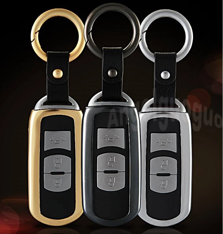 Angelguoguo aluminium alloy key protect shell/key cases /key bag/key cover for Mazda Axela CX-4 CX-5 CX-7 Atenza M6 M3 etc