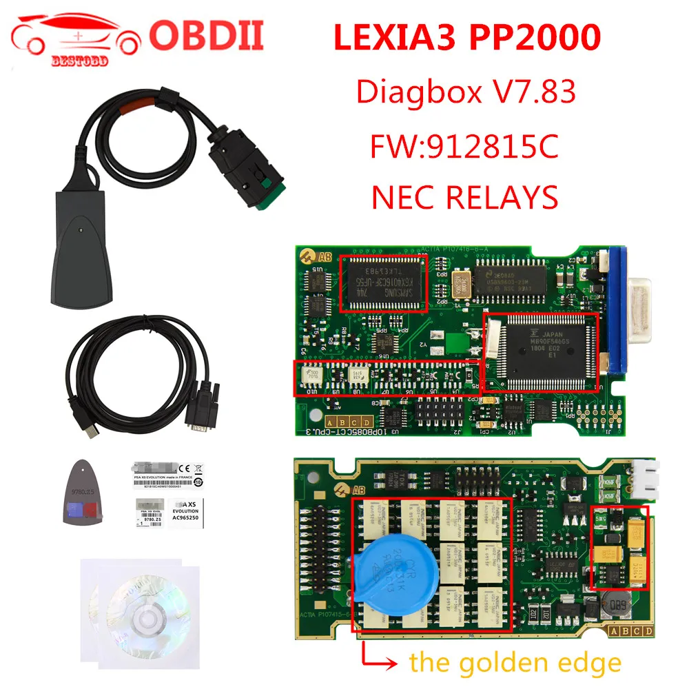 

Lexia 3 PP2000 V48/V25 Newest Diagbox V7.83 For Citroen/For Peugeot FW 921815C Lexia-3 NEC RELAYS PP2000 LED Car Diagnostic Tool