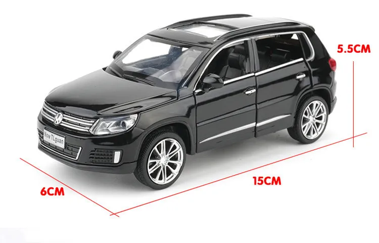 Best selling 1:32 Tiguan alloy model,simulation sound and light pull back off-road SUV Diecasts&Toy Vehicles model,free shipping