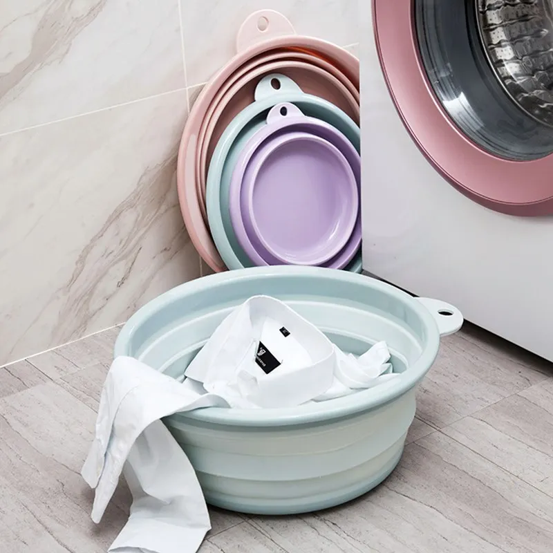 

1PCS Thicken foldable creative washbasin household plastic laundry tub large sink travel portable basin WF6131142