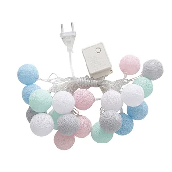 

3.55m 20 LEDs String Lights Cotton Thread Balls Home Decoration Lamp for Party Wedding US/EU Plug AI88