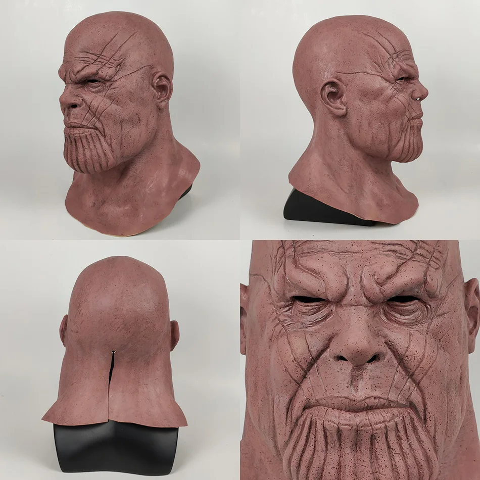 Thanos Mask Avengers Infinity War Movie Cosplay Latex Helmet Halloween Costume Accessory