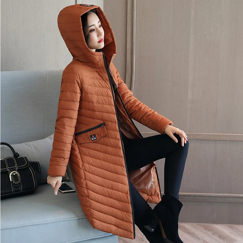 

2017 Womens Winter Down Cotton Coat Jackets Women Long Thick Warm Hooded Parkas Female Wadded Jacket hot sale W218