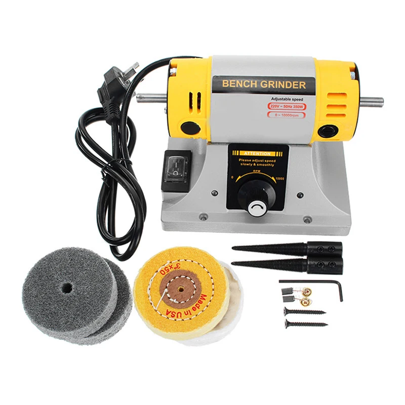 

350W 110V/220V Polisher for Bench Grinder Polishing Adjustable Speed Polishing Machine Motor Tool Lathe Grinder Kit