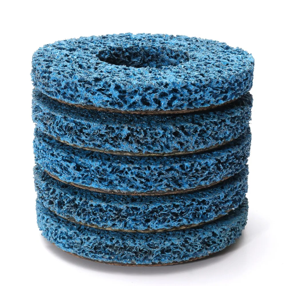 5 шт. абразивные инструменты 110 мм Поли полосы колеса краски удаления ржавчины чистые угловые шлифовальные диски синий