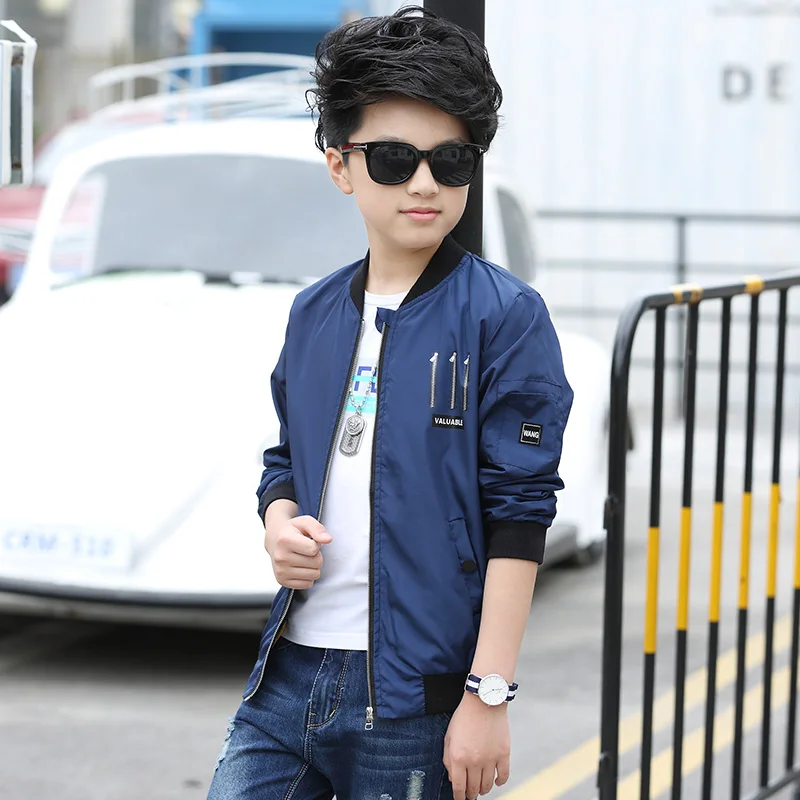 Kopen 2019 Lente Herfst Jassen voor Jongen Jas Bomberjack Groene Jongen Windjack Winterjas Kids Kinderen effen Jas