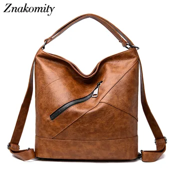 

Znakomity Fashion women's shoulder bag female Large capacity women leather handbags vintage Casual tote messenger hand bags lady