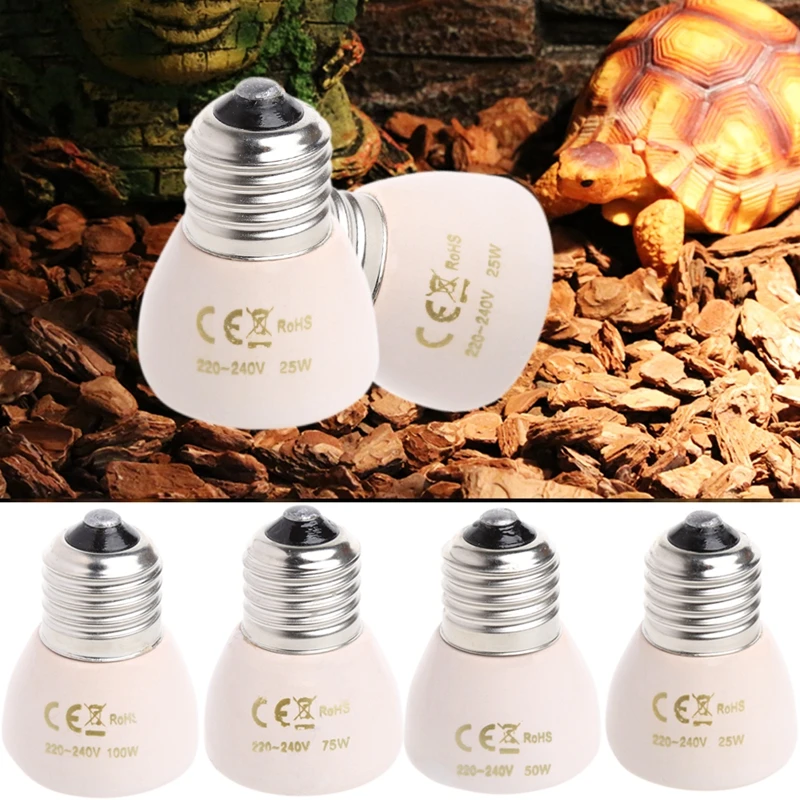 Mini E27 Ceramic Emitter Heater Lamp Light 25W 50W 75W 100W Bulbs Far IR Heating Brooder