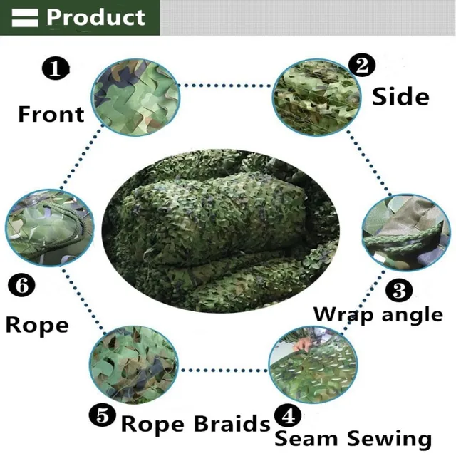 6x4m 2x3m Camouflage Net Camo Netting Nets Shade Mesh Hunting Garden Car Outdoor Camping Sun Shelter Tent - Image 2