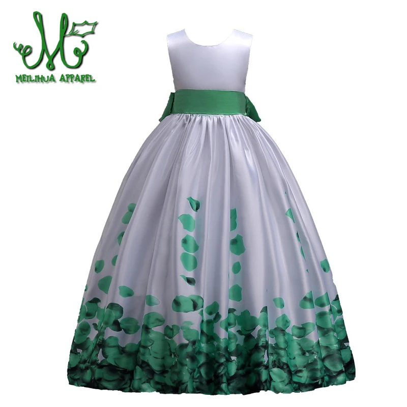 Платье принцессы для девочек одежда с большим бантом для девочек платья для дня рождения и свадьбы для подростков праздничный костюм красного и розового цвета для детей 6, 8, 10, 12, 14, 16 лет