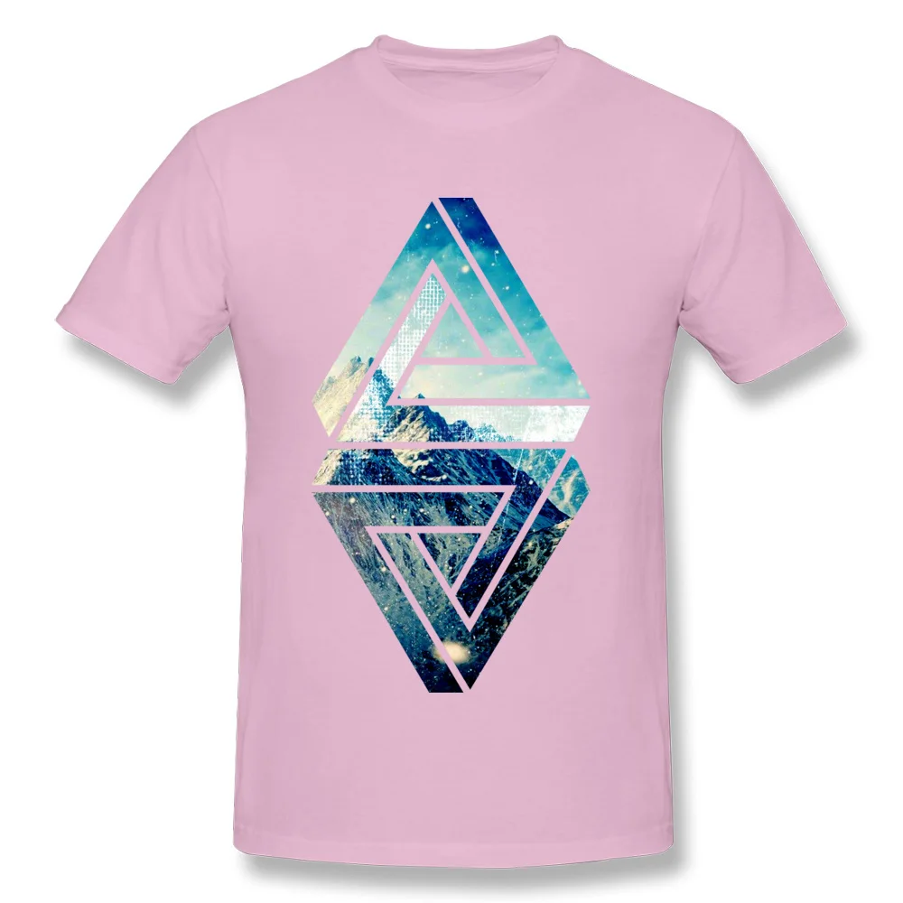 nature balancing symbol T-shirts Short Sleeve 2018 New Mens Thanksgiving Day Tops Tees Print Tops Shirts Crew Neck 100% Cotton nature balancing symbol pink