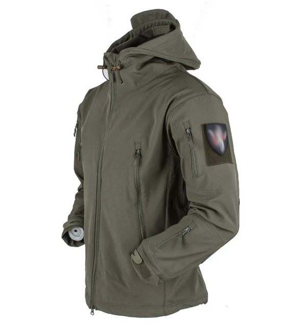 Одежда для охоты, для улицы, Акула, кожа Tad V4, тактическая Millitary softshell куртка, костюм для мужчин, водонепроницаемая, боевая, флисовая куртка для мужчин - Цвет: Olive Drab