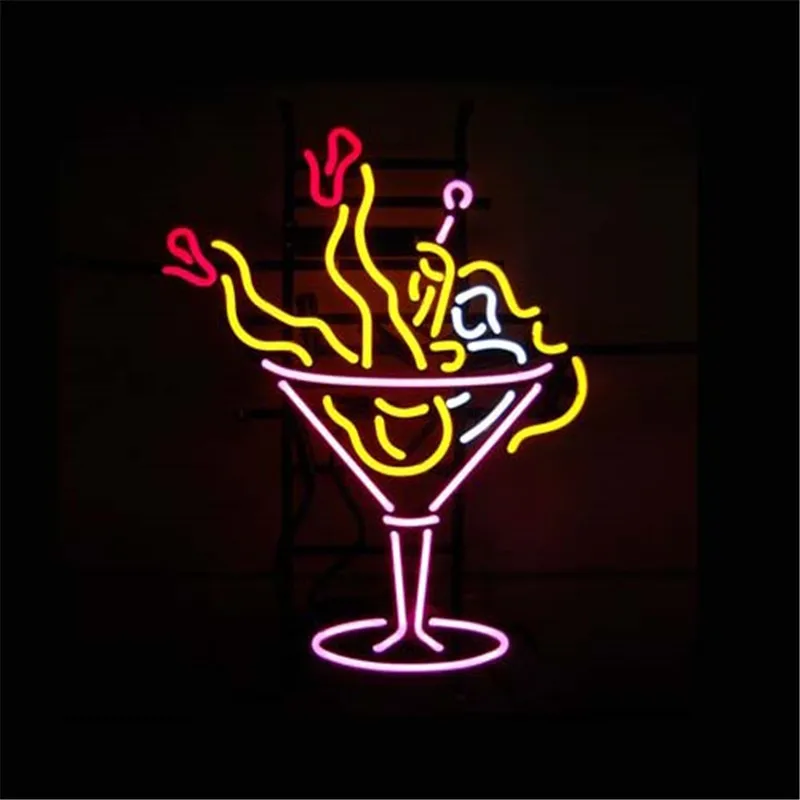 New Martini Glass Cocktails Acrylic 14" Neon Light Sign Lamp Beer Pub Bar Glass 