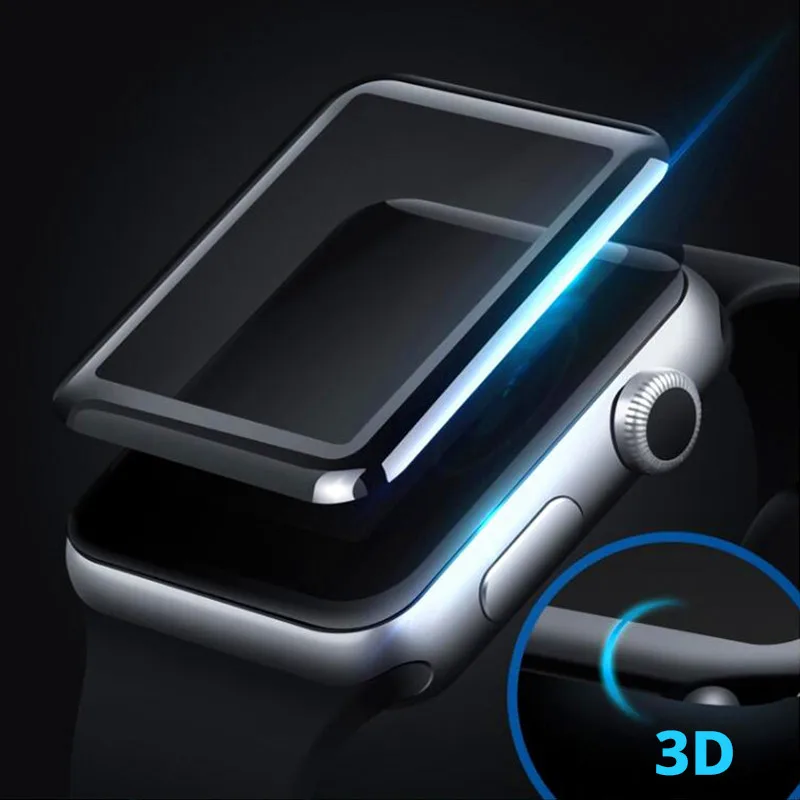 Полное покрытие закаленное стекло для Apple watch 4D 3D изогнутая поверхность пленка 38 мм 42 мм Защита экрана для Apple серии watch 1 2 3